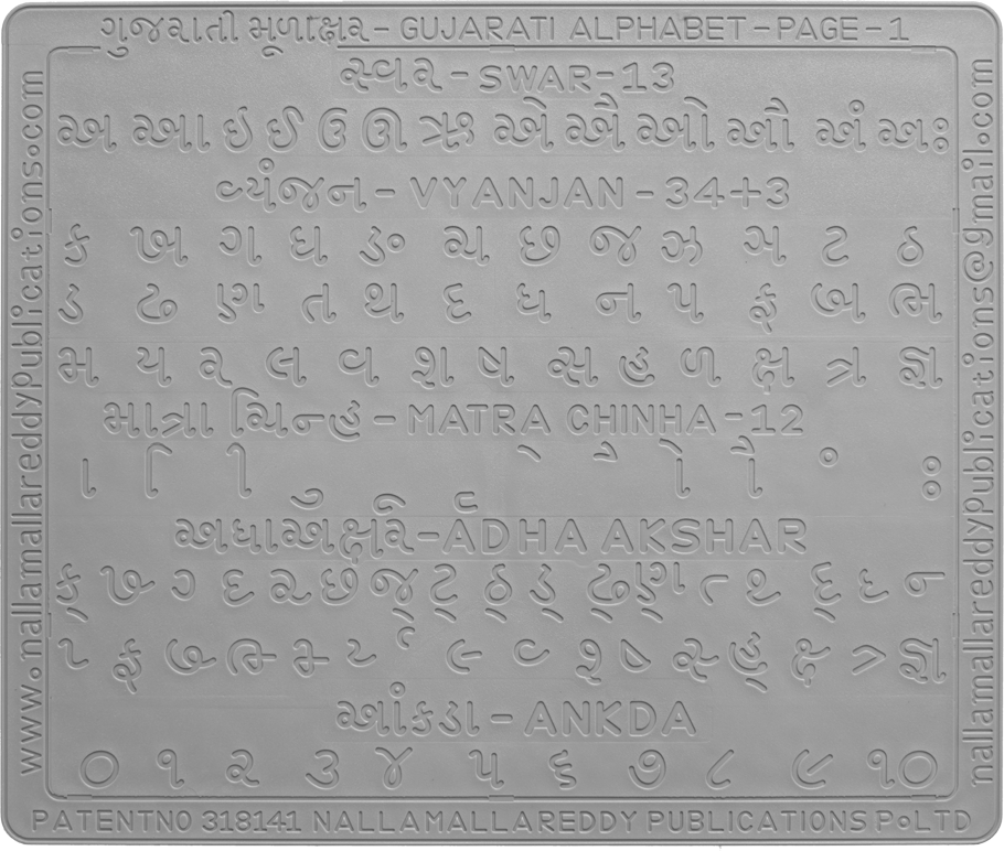 gujarati alphabet slate 1